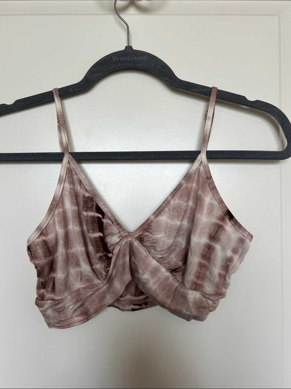 Crop Bralette Tank Top in Taupe Tie-Dye